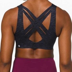 Women's Black Strappy Sports Bra